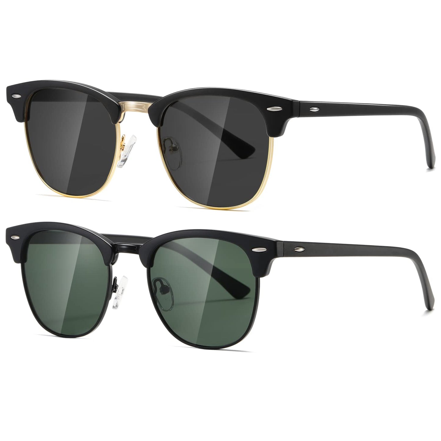 AEVOGUE Polarized Sunglasses For Women And Men Semi Rimless Frame Retro Sun Glasses AE0369