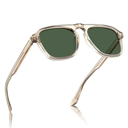 CARFIA Acetate Polarized Men's Sunglasses - Pilot Design, UV Protection CA5355