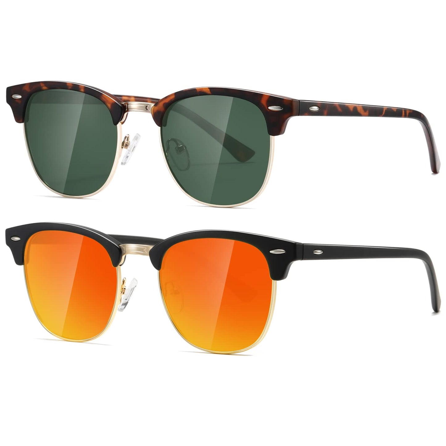 AEVOGUE Polarized Sunglasses For Women And Men Semi Rimless Frame Retro Sun Glasses AE0369