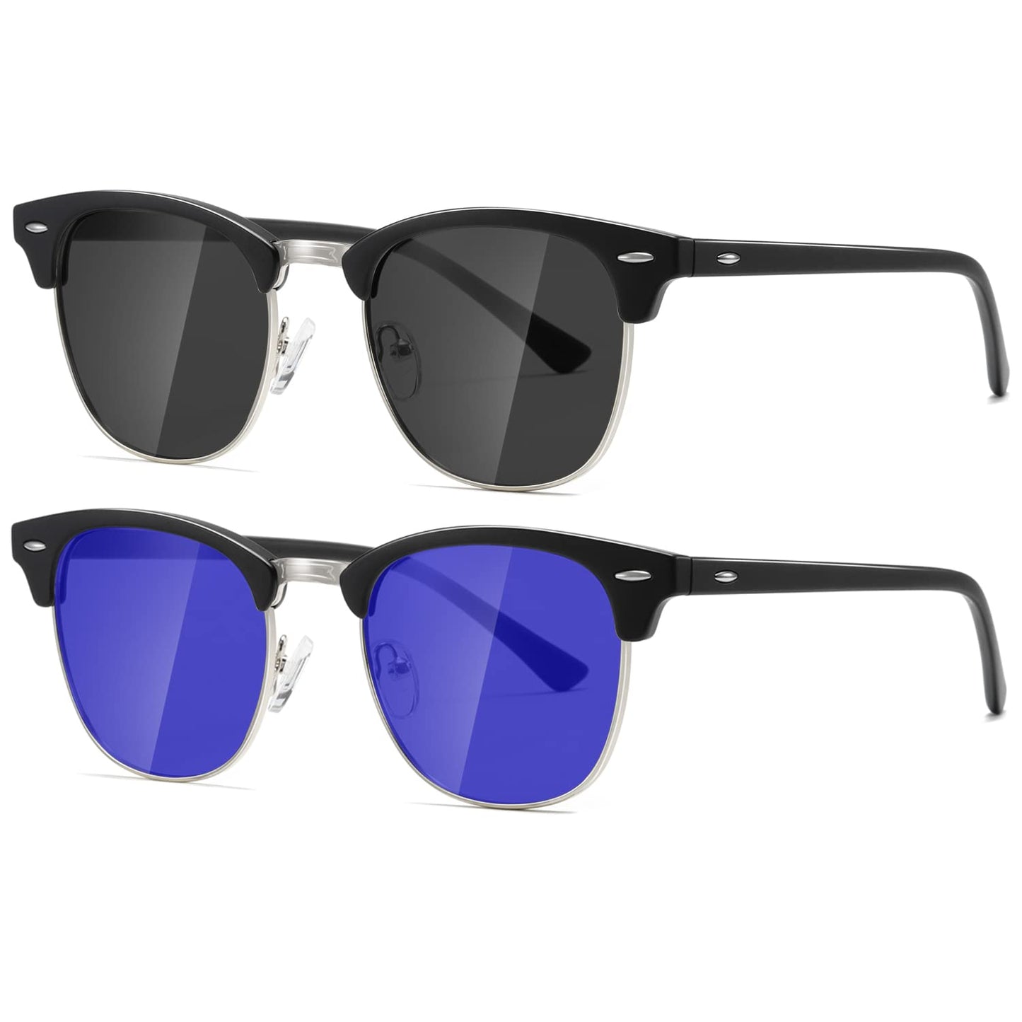 AEVOGUE Polarized Sunglasses For Women And Men Semi Rimless Frame Retro Sun Glasses AE0369
