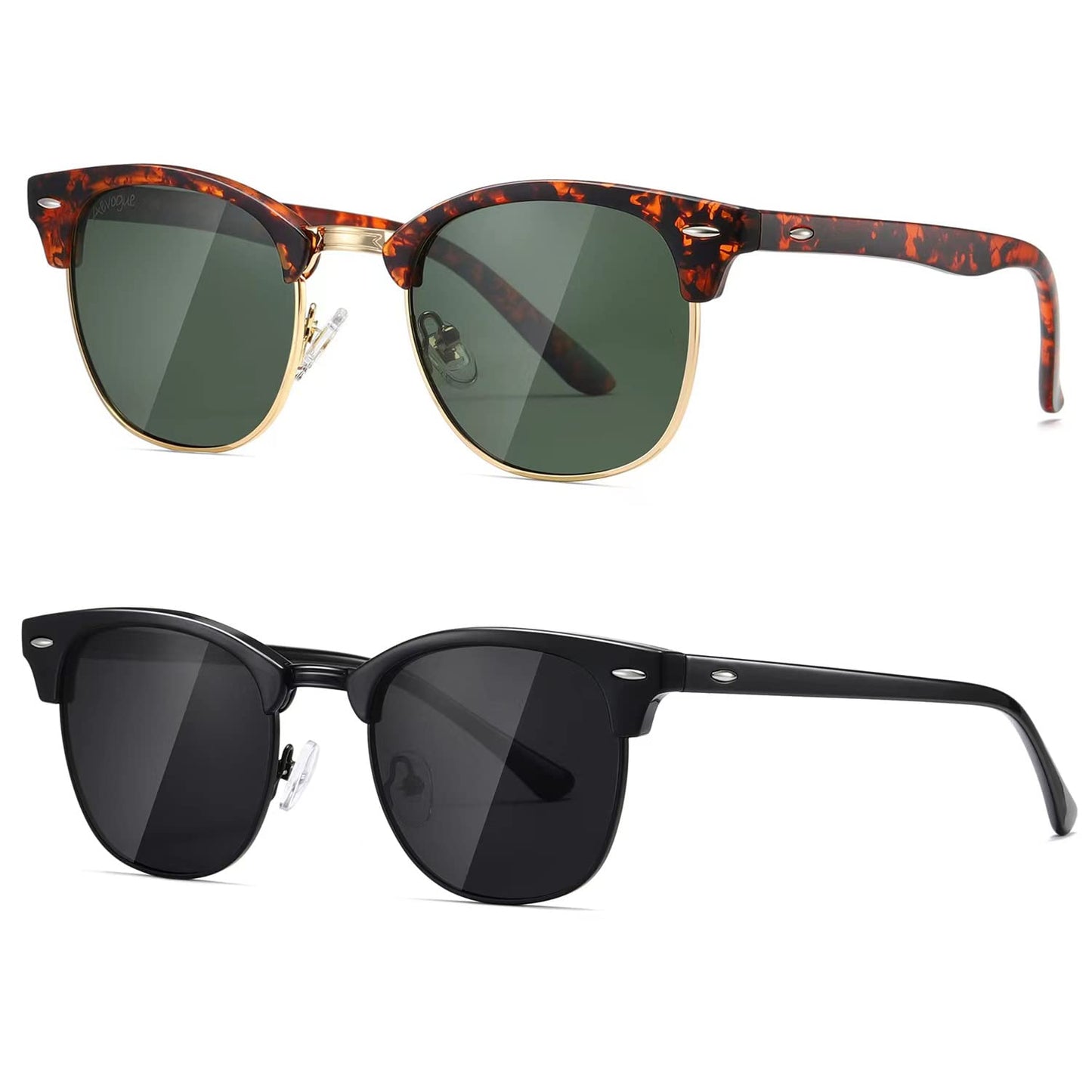AEVOGUE Polarized Sunglasses For Women And Men Semi Rimless Frame Retro Sun Glasses AE0369