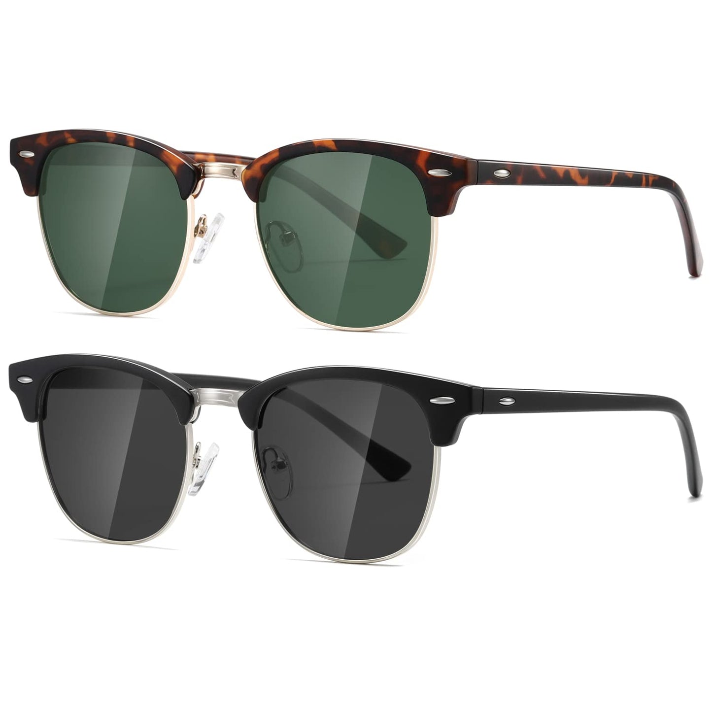 AEVOGUE Polarized Sunglasses For Women And Men Semi Rimless Frame Retro Sun Glasses AE0369