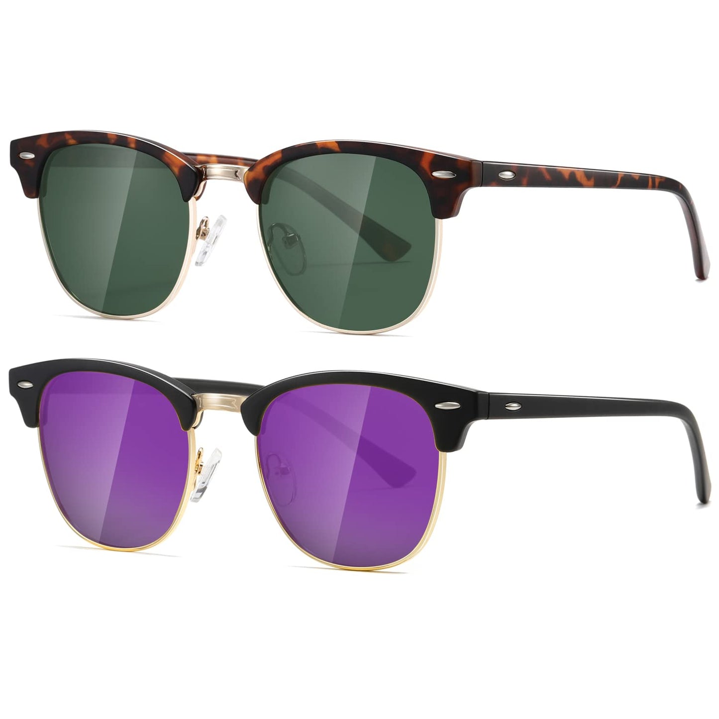 AEVOGUE Polarized Sunglasses For Women And Men Semi Rimless Frame Retro Sun Glasses AE0369