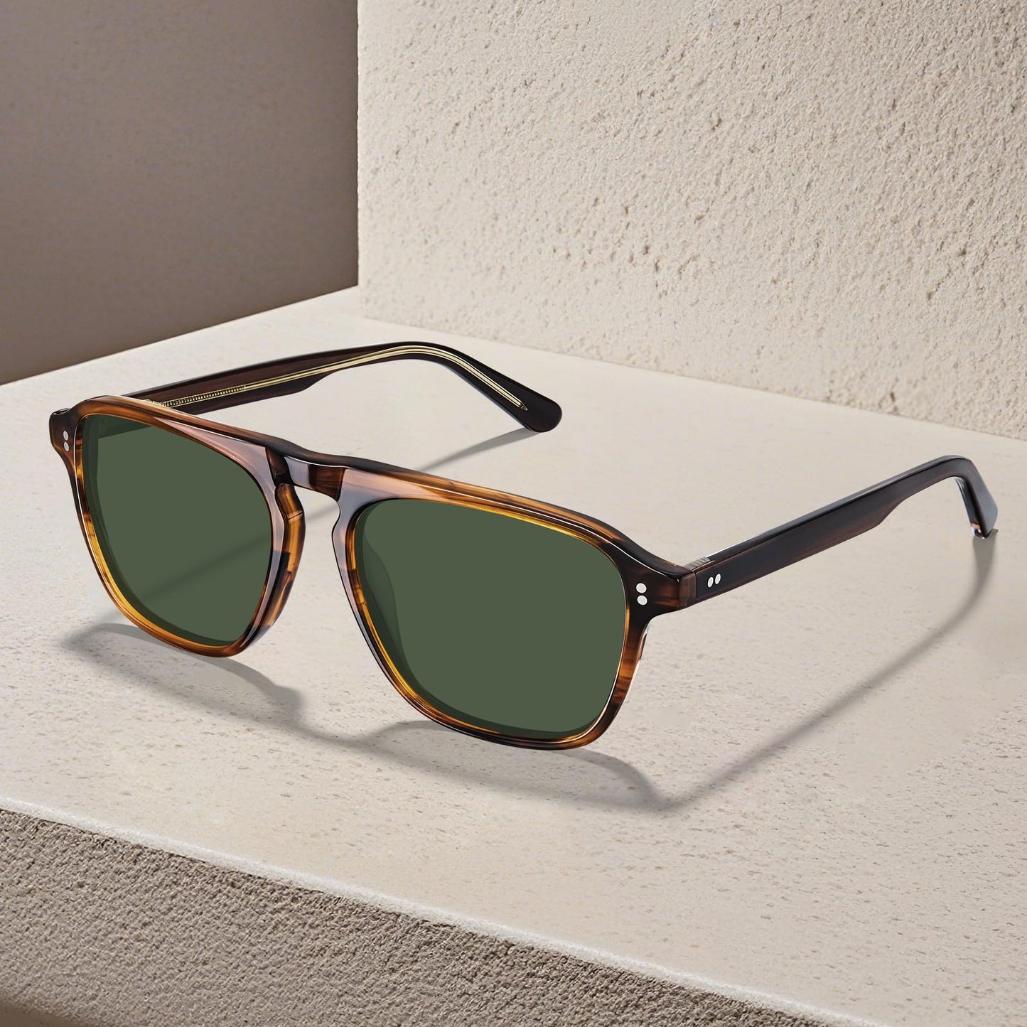 CARFIA Acetate Polarized Men's Sunglasses - Pilot Design, UV Protection CA5355