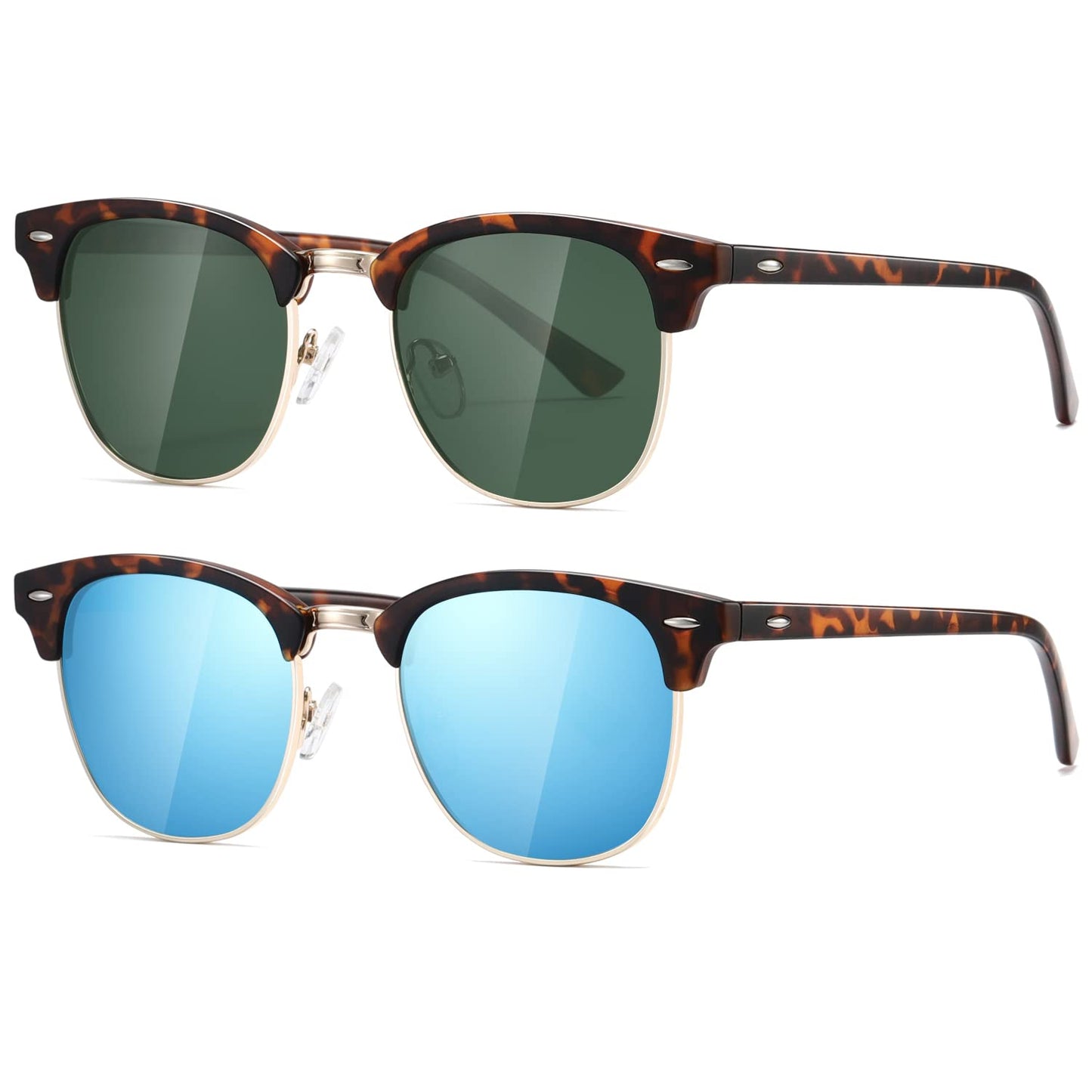 AEVOGUE Polarized Sunglasses For Women And Men Semi Rimless Frame Retro Sun Glasses AE0369