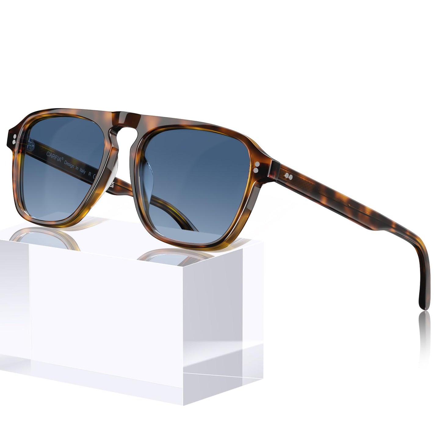 CARFIA Acetate Polarized Men's Sunglasses - Pilot Design, UV Protection CA5355