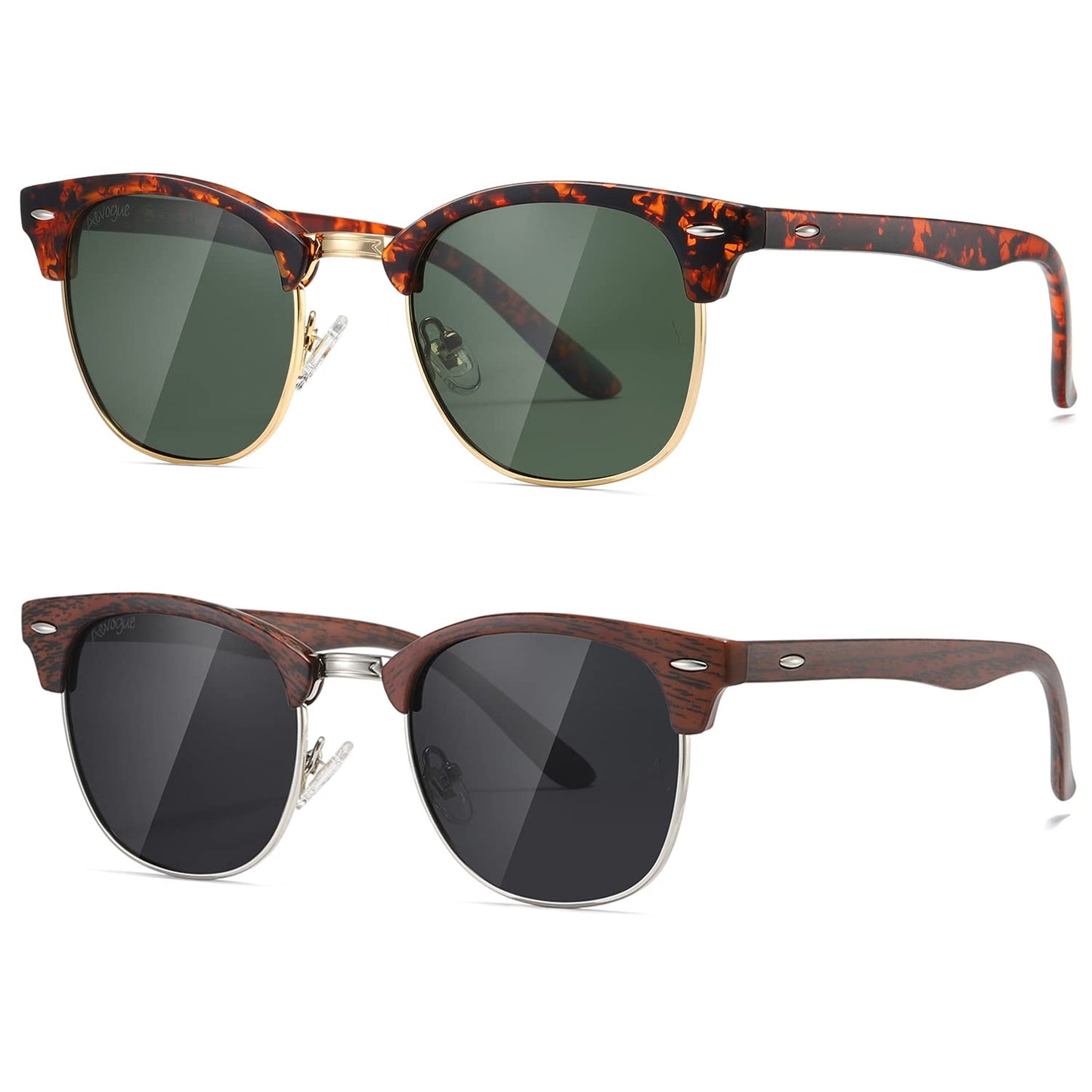 AEVOGUE Polarized Sunglasses For Women And Men Semi Rimless Frame Retro Sun Glasses AE0369