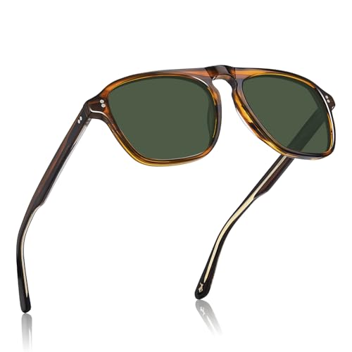 CARFIA Acetate Polarized Men's Sunglasses - Pilot Design, UV Protection CA5355