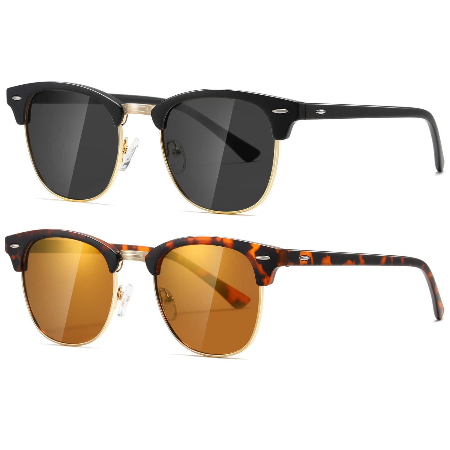 AEVOGUE Polarized Sunglasses For Women And Men Semi Rimless Frame Retro Sun Glasses AE0369