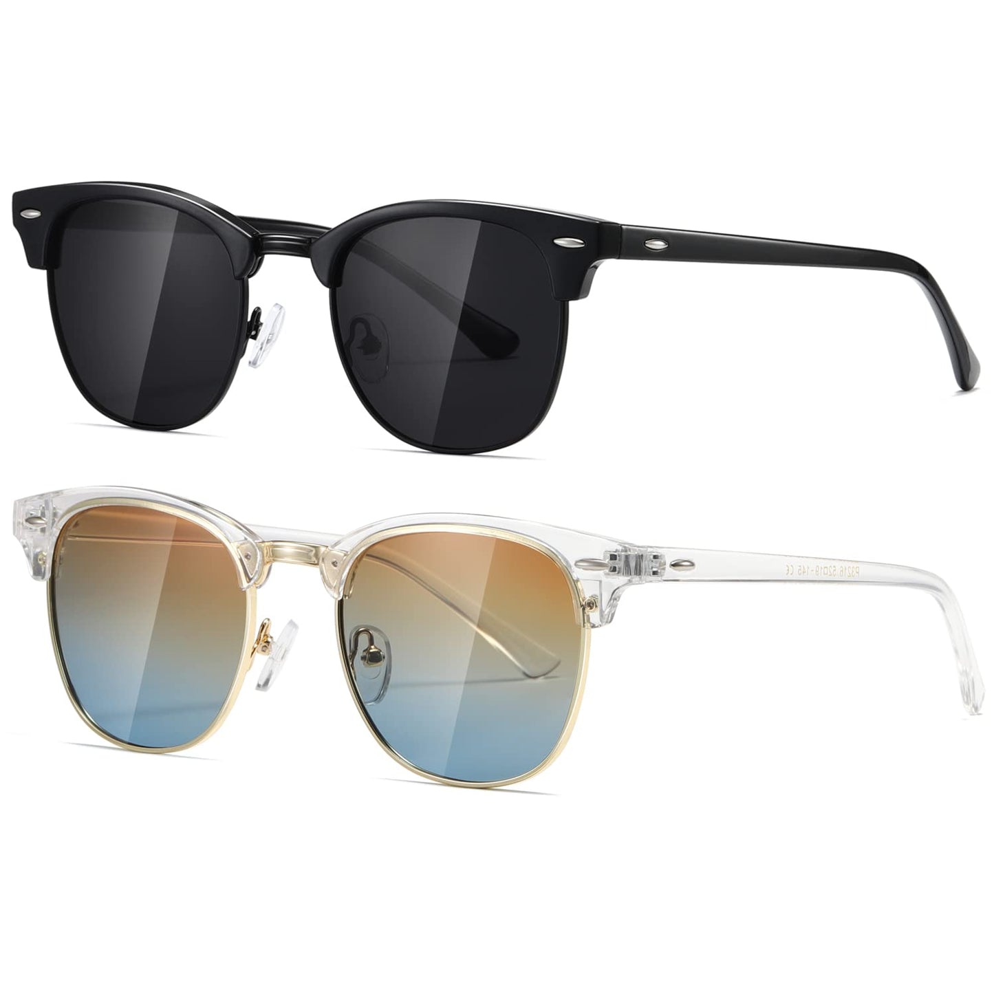 AEVOGUE Polarized Sunglasses For Women And Men Semi Rimless Frame Retro Sun Glasses AE0369