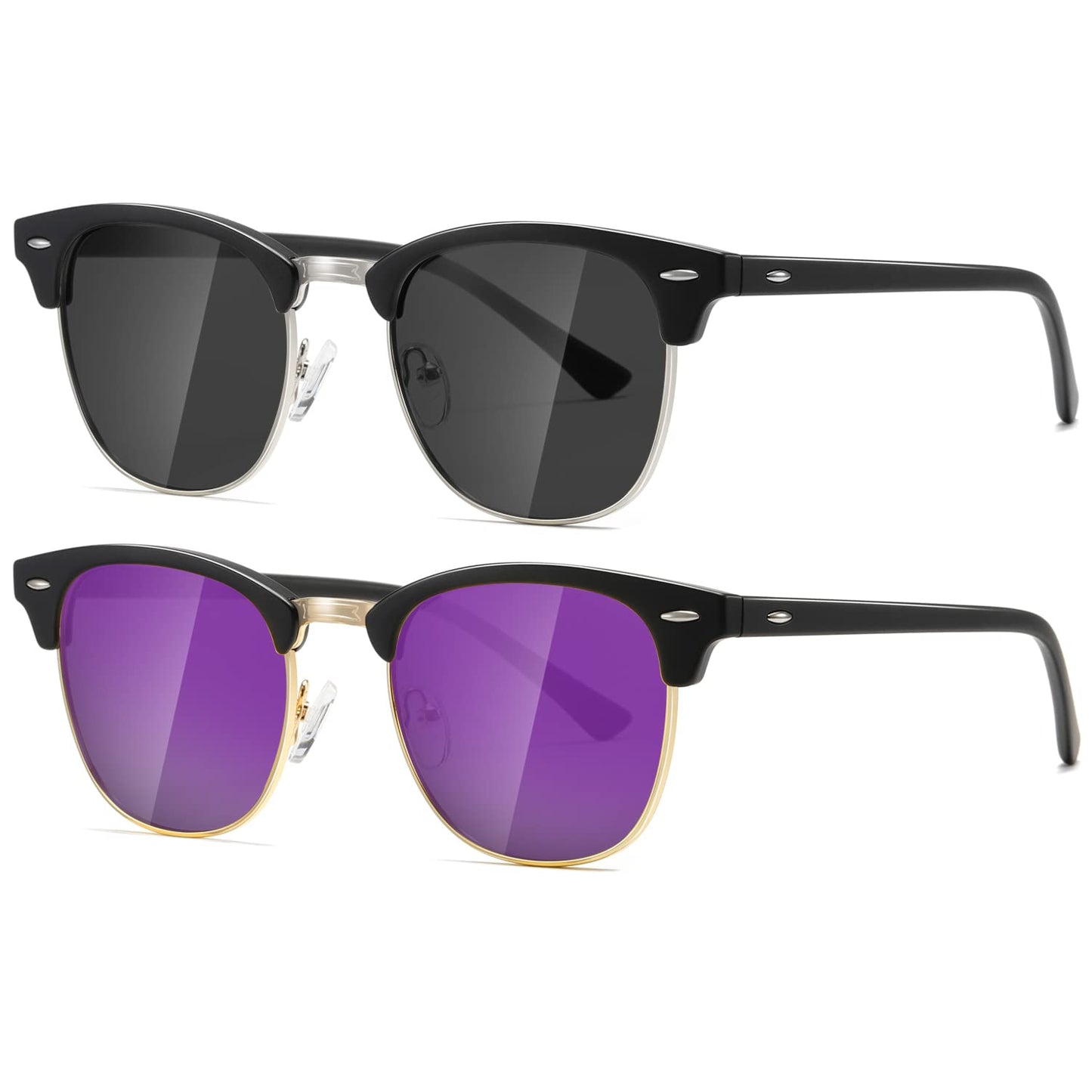 AEVOGUE Polarized Sunglasses For Women And Men Semi Rimless Frame Retro Sun Glasses AE0369