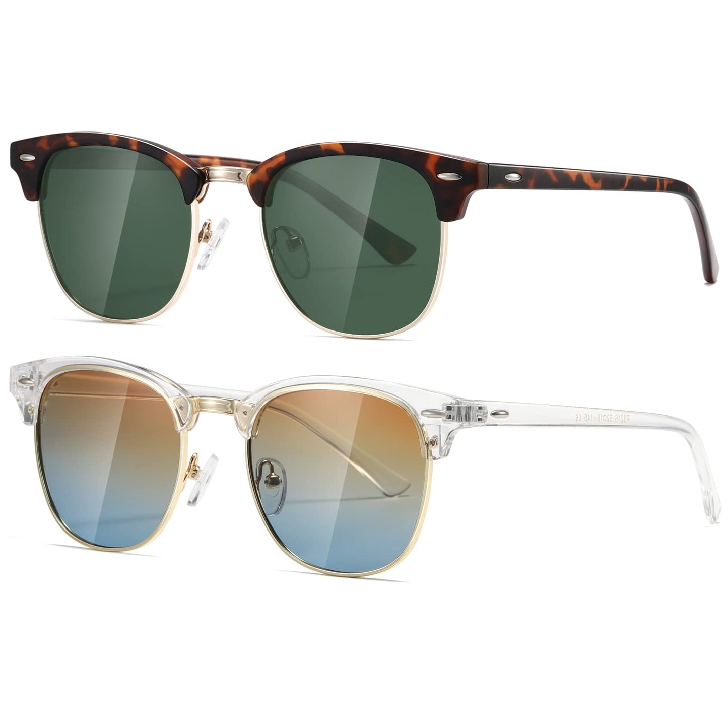 AEVOGUE Polarized Sunglasses For Women And Men Semi Rimless Frame Retro Sun Glasses AE0369