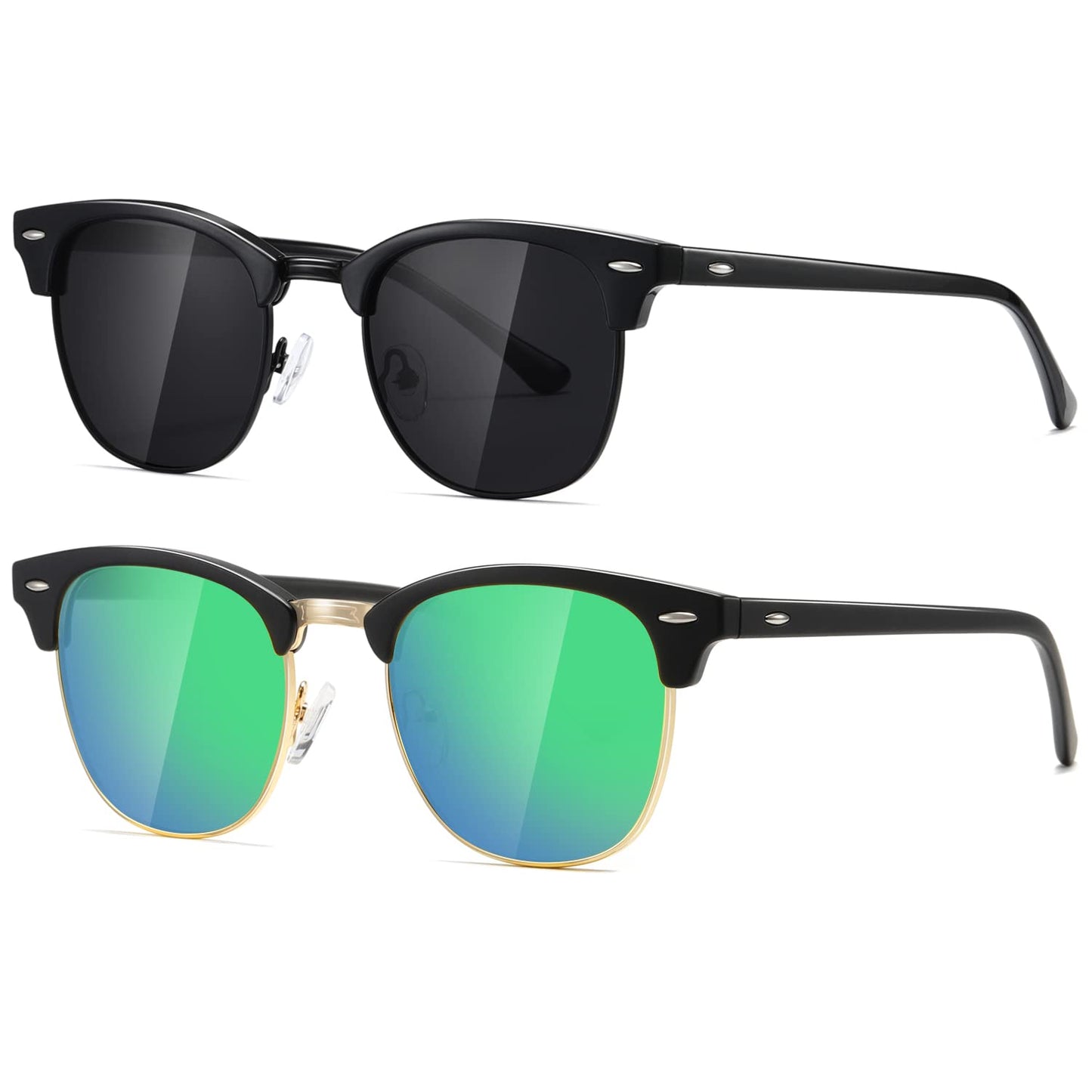 AEVOGUE Polarized Sunglasses For Women And Men Semi Rimless Frame Retro Sun Glasses AE0369