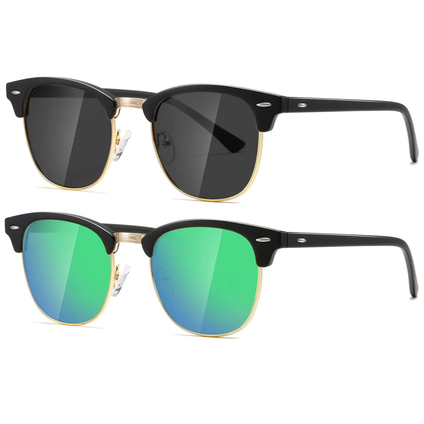 AEVOGUE Polarized Sunglasses For Women And Men Semi Rimless Frame Retro Sun Glasses AE0369