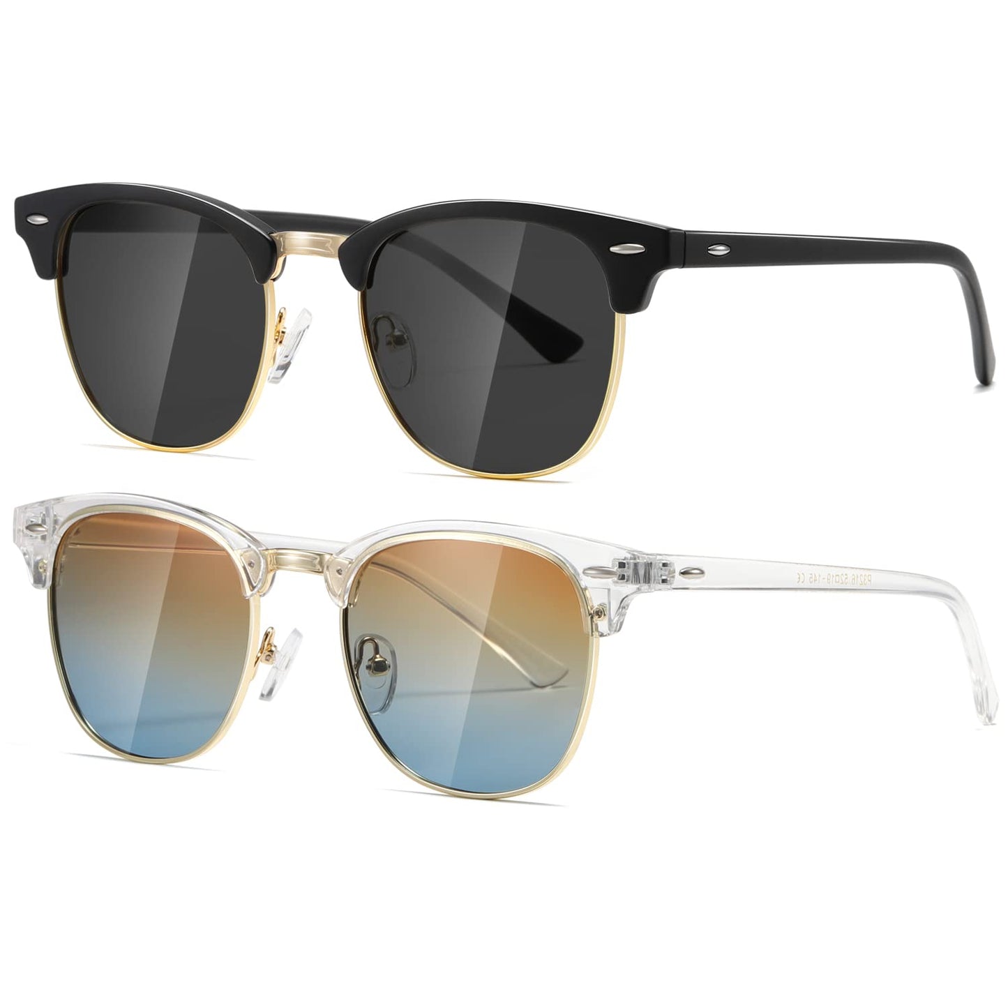 AEVOGUE Polarized Sunglasses For Women And Men Semi Rimless Frame Retro Sun Glasses AE0369