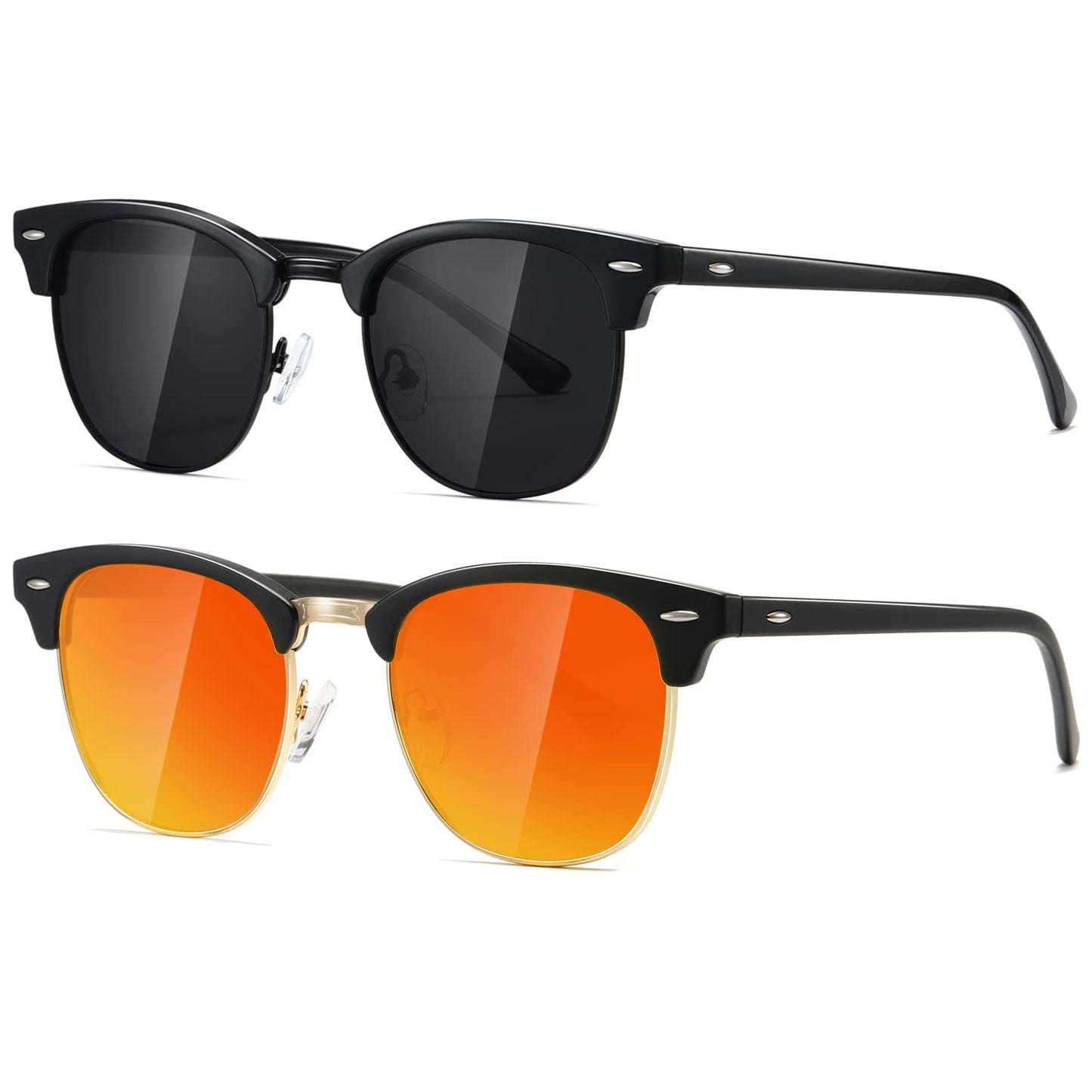 AEVOGUE Polarized Sunglasses For Women And Men Semi Rimless Frame Retro Sun Glasses AE0369