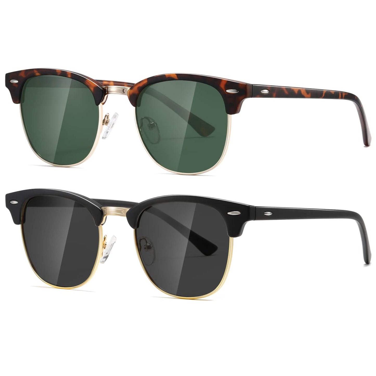 AEVOGUE Polarized Sunglasses For Women And Men Semi Rimless Frame Retro Sun Glasses AE0369