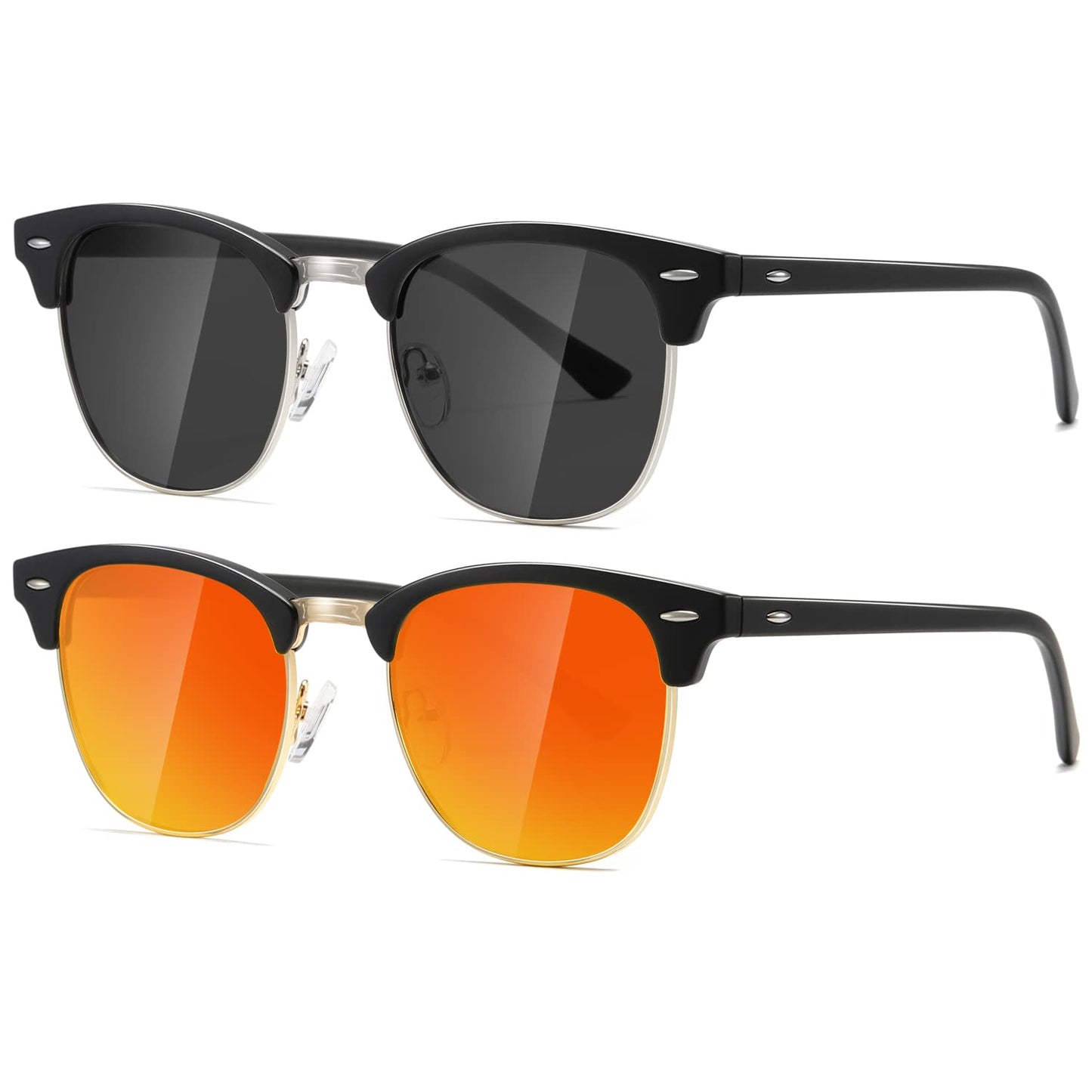 AEVOGUE Polarized Sunglasses For Women And Men Semi Rimless Frame Retro Sun Glasses AE0369