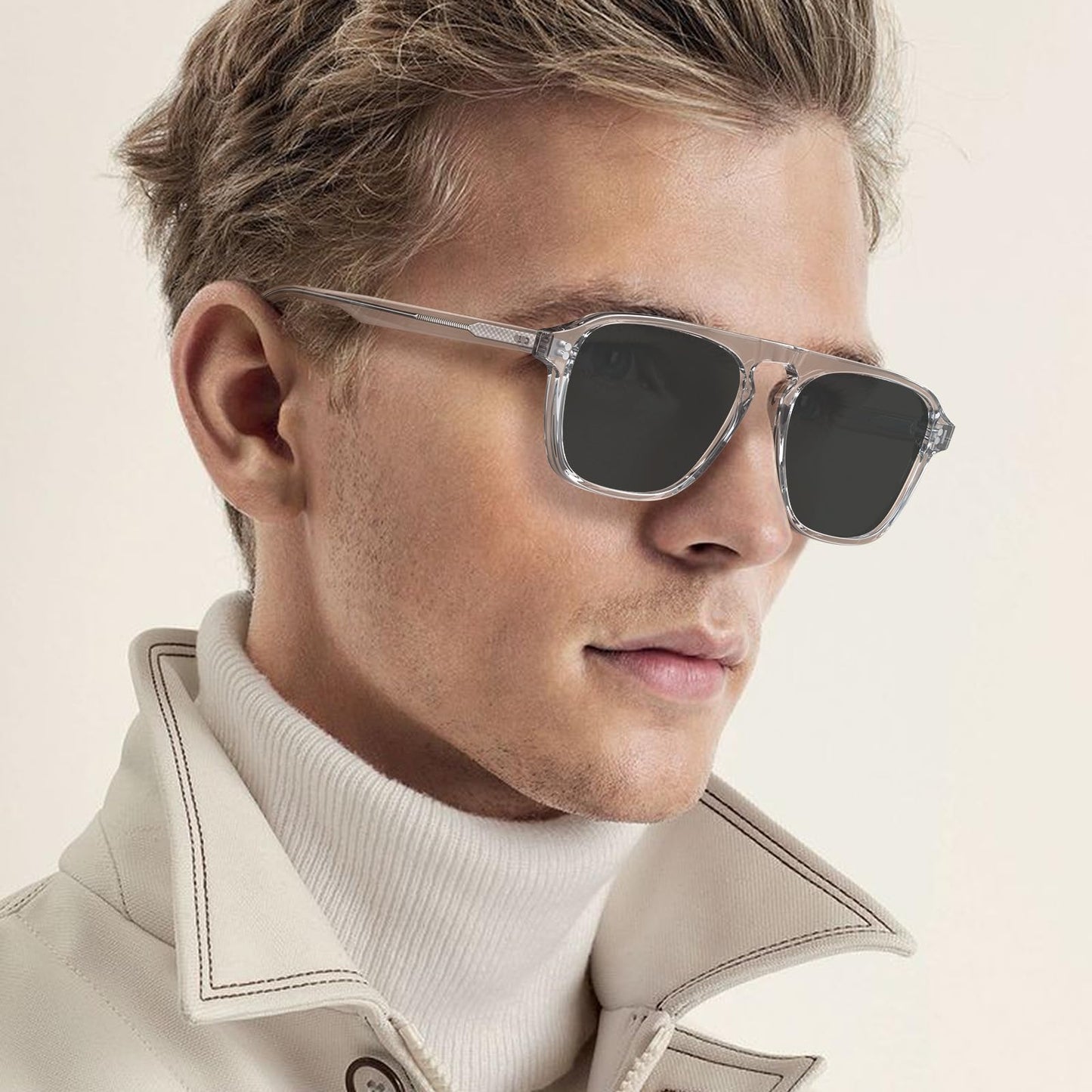 CARFIA Acetate Polarized Men's Sunglasses - Pilot Design, UV Protection CA5355