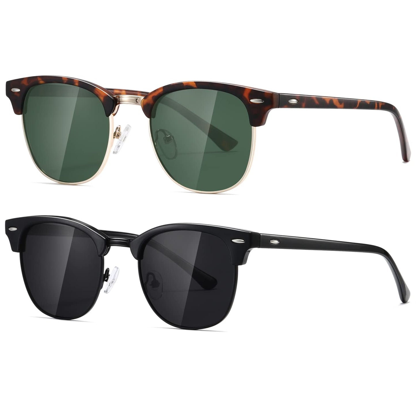 AEVOGUE Polarized Sunglasses For Women And Men Semi Rimless Frame Retro Sun Glasses AE0369