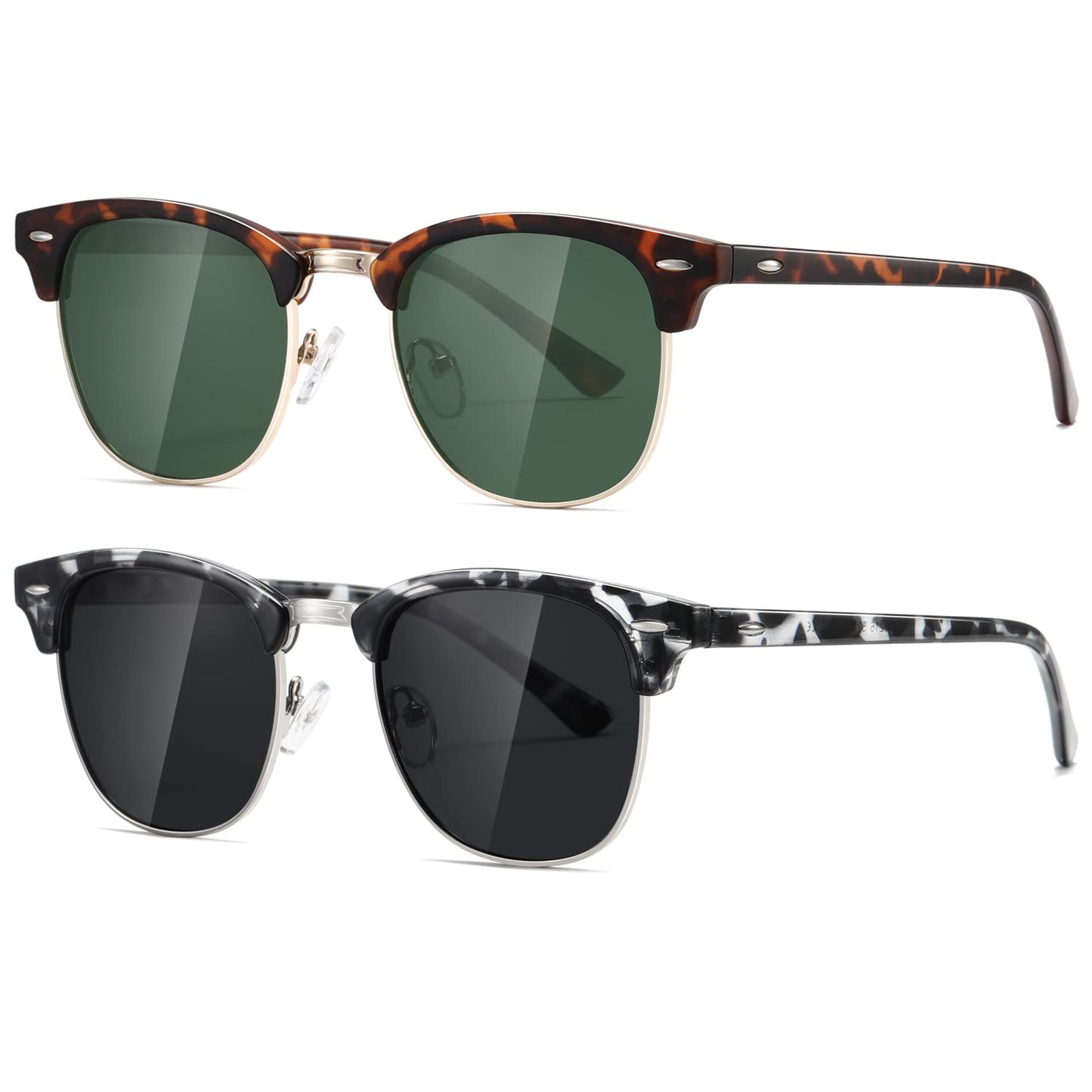 AEVOGUE Polarized Sunglasses For Women And Men Semi Rimless Frame Retro Sun Glasses AE0369