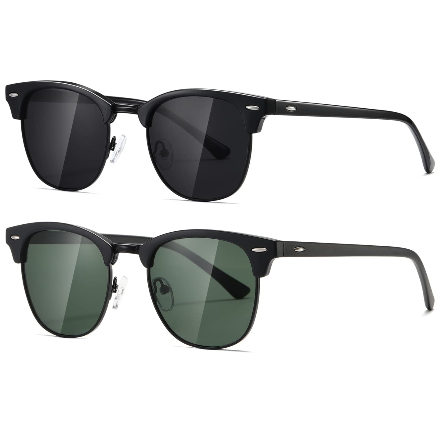 AEVOGUE Polarized Sunglasses For Women And Men Semi Rimless Frame Retro Sun Glasses AE0369