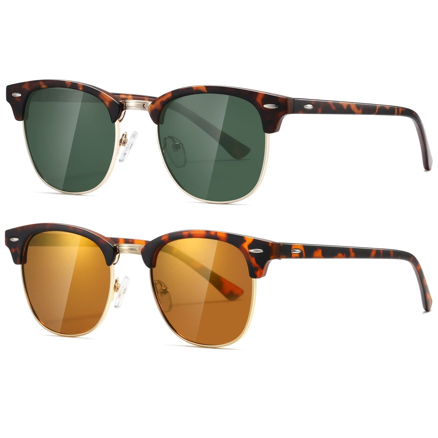 AEVOGUE Polarized Sunglasses For Women And Men Semi Rimless Frame Retro Sun Glasses AE0369