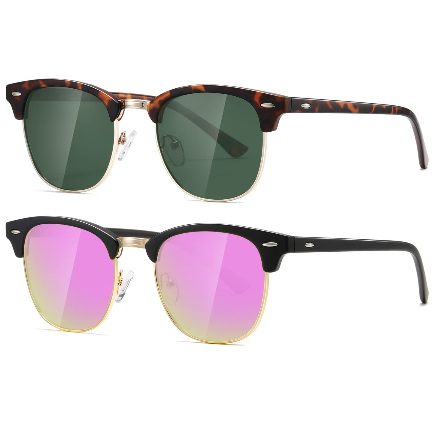 AEVOGUE Polarized Sunglasses For Women And Men Semi Rimless Frame Retro Sun Glasses AE0369