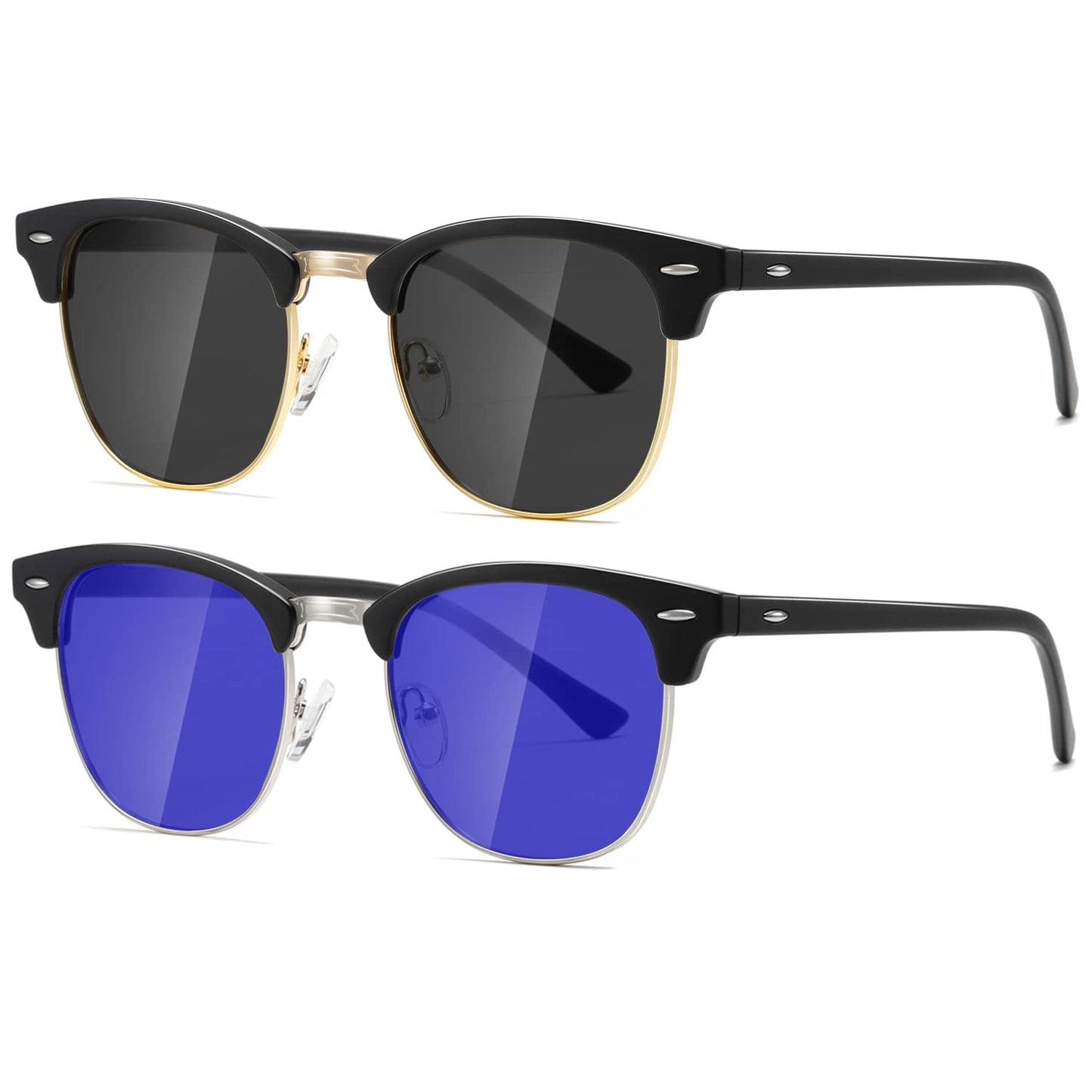 AEVOGUE Polarized Sunglasses For Women And Men Semi Rimless Frame Retro Sun Glasses AE0369