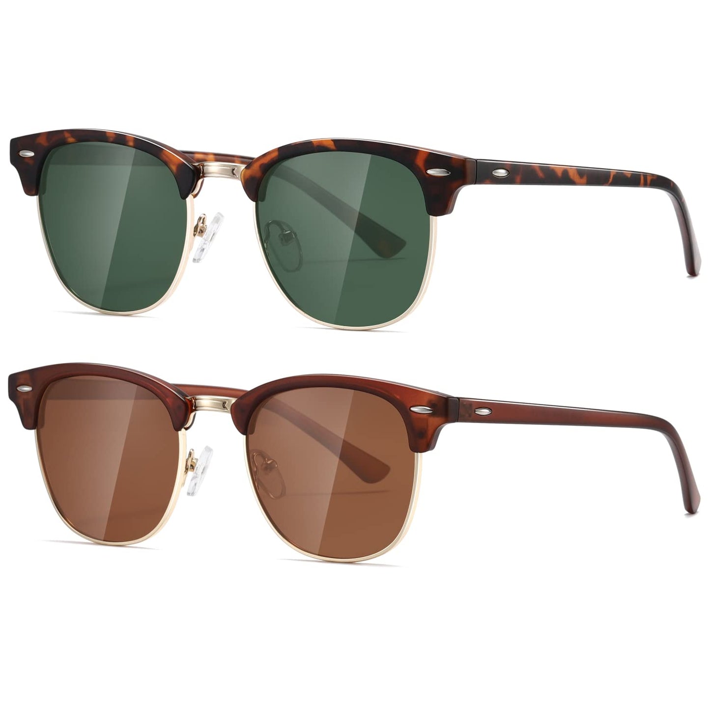 AEVOGUE Polarized Sunglasses For Women And Men Semi Rimless Frame Retro Sun Glasses AE0369