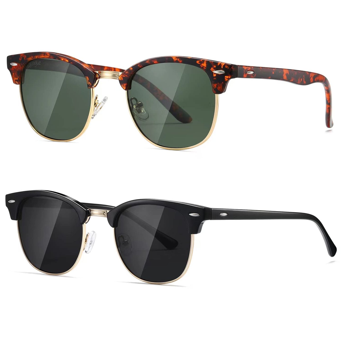 AEVOGUE Polarized Sunglasses For Women And Men Semi Rimless Frame Retro Sun Glasses AE0369