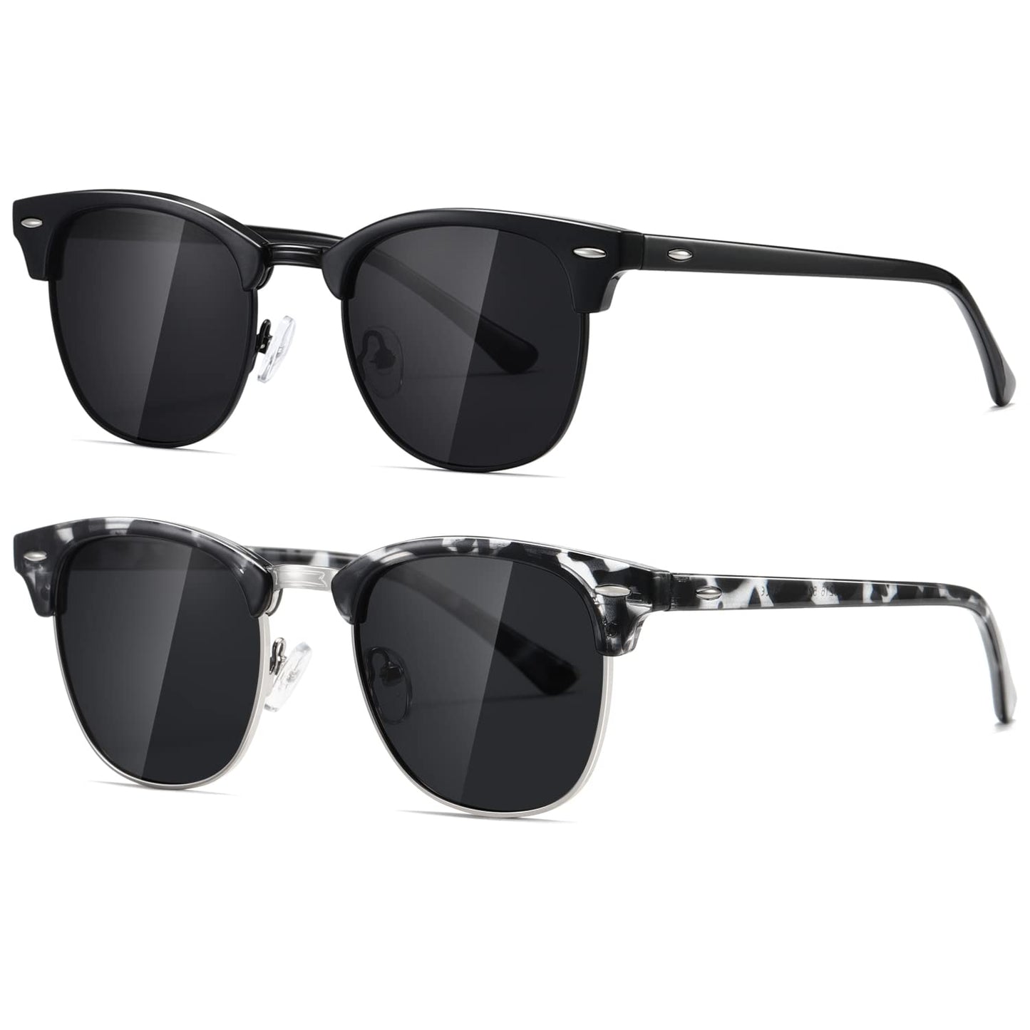 AEVOGUE Polarized Sunglasses For Women And Men Semi Rimless Frame Retro Sun Glasses AE0369