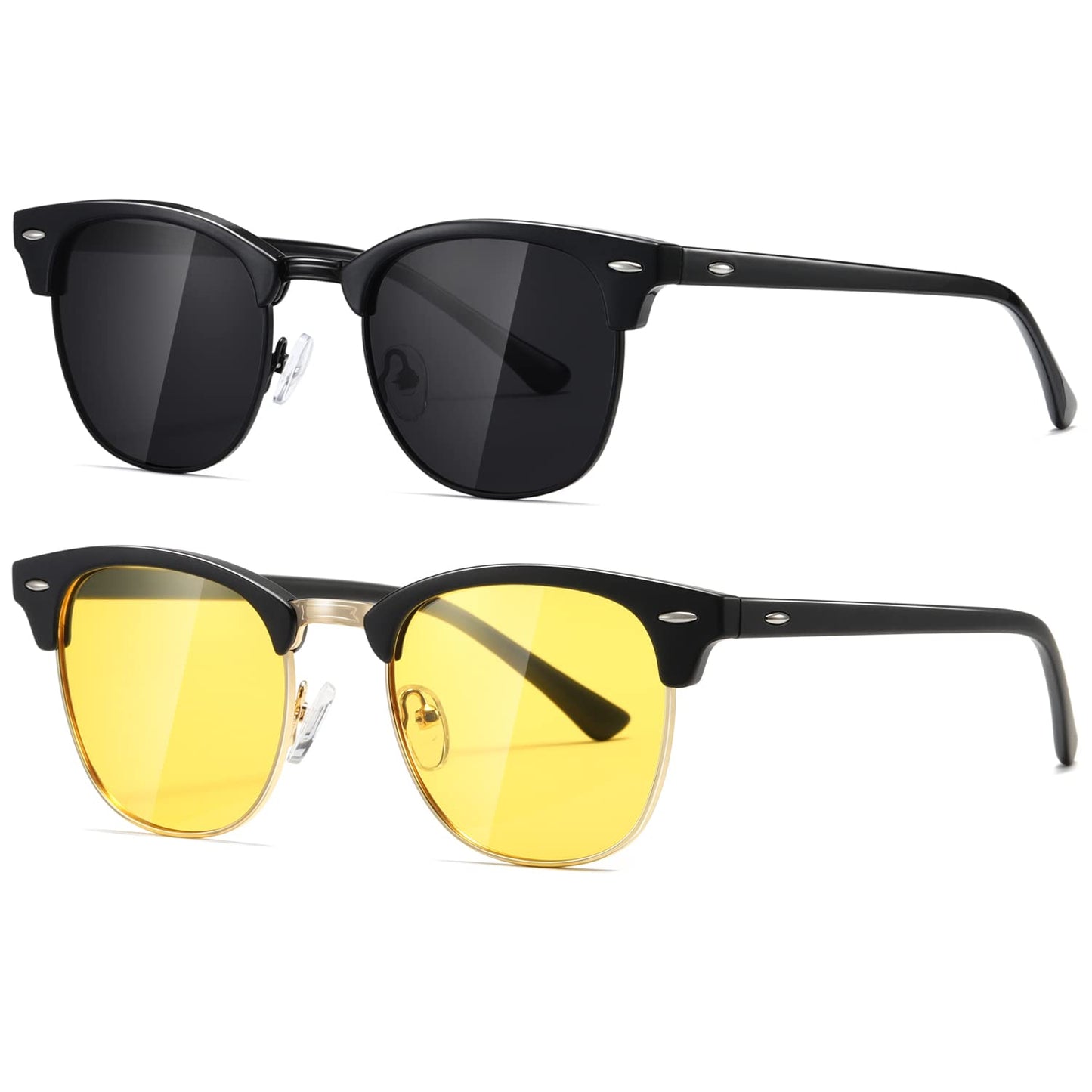 AEVOGUE Polarized Sunglasses For Women And Men Semi Rimless Frame Retro Sun Glasses AE0369