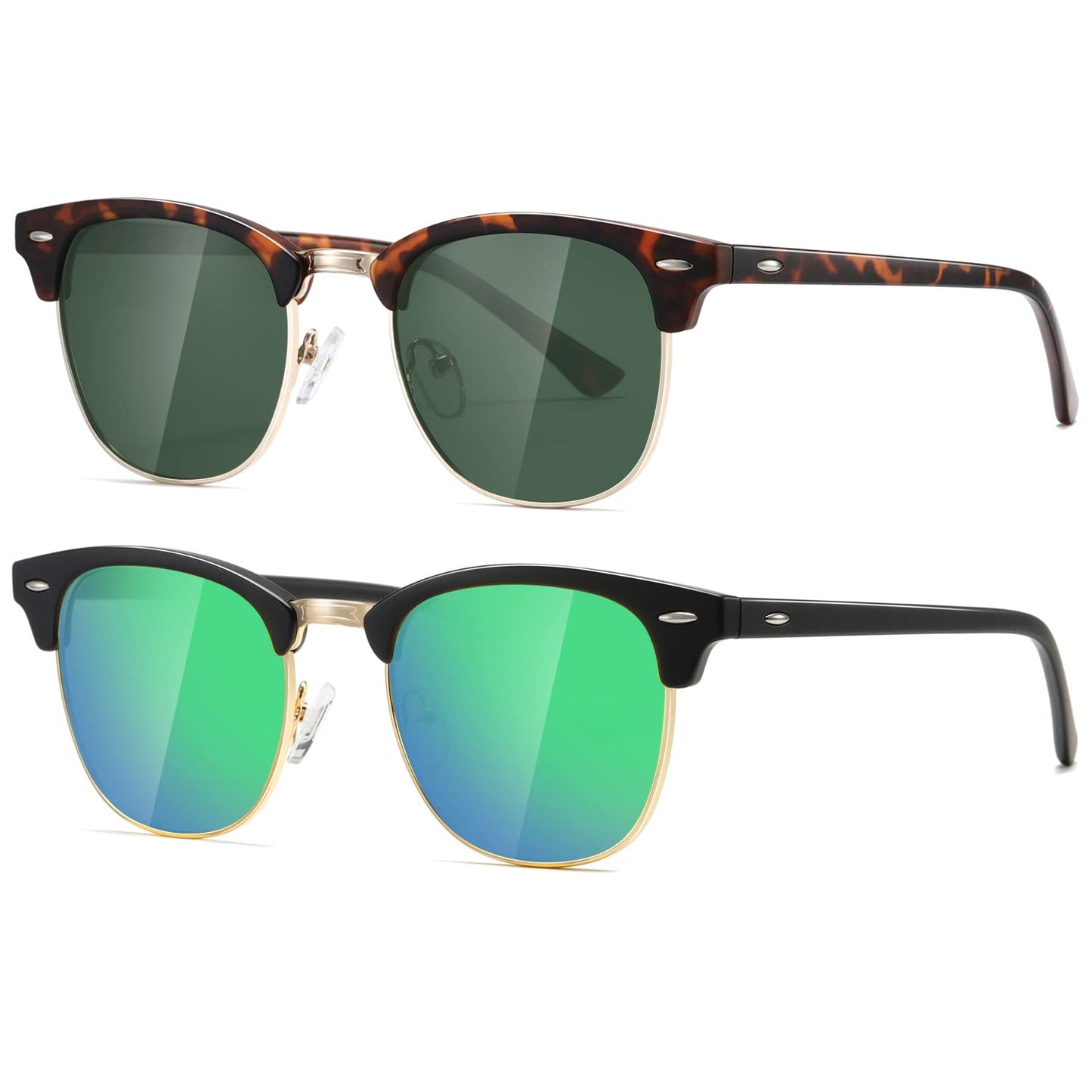 AEVOGUE Polarized Sunglasses For Women And Men Semi Rimless Frame Retro Sun Glasses AE0369