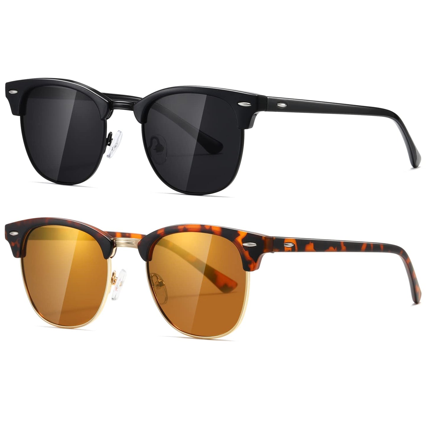 AEVOGUE Polarized Sunglasses For Women And Men Semi Rimless Frame Retro Sun Glasses AE0369