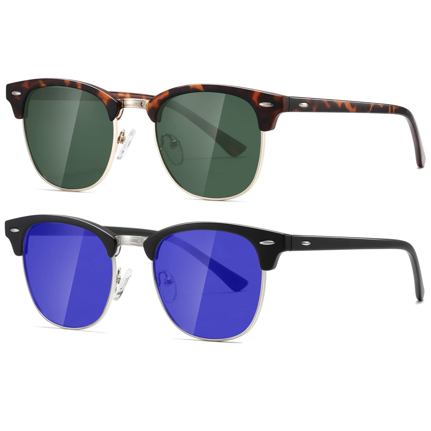 AEVOGUE Polarized Sunglasses For Women And Men Semi Rimless Frame Retro Sun Glasses AE0369