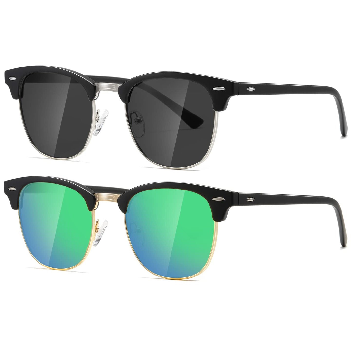 AEVOGUE Polarized Sunglasses For Women And Men Semi Rimless Frame Retro Sun Glasses AE0369