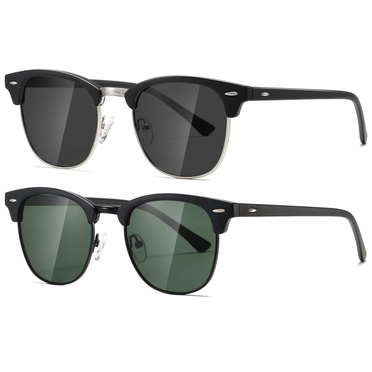 AEVOGUE Polarized Sunglasses For Women And Men Semi Rimless Frame Retro Sun Glasses AE0369