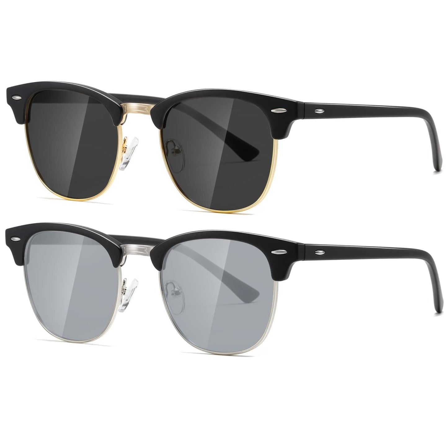 AEVOGUE Polarized Sunglasses For Women And Men Semi Rimless Frame Retro Sun Glasses AE0369