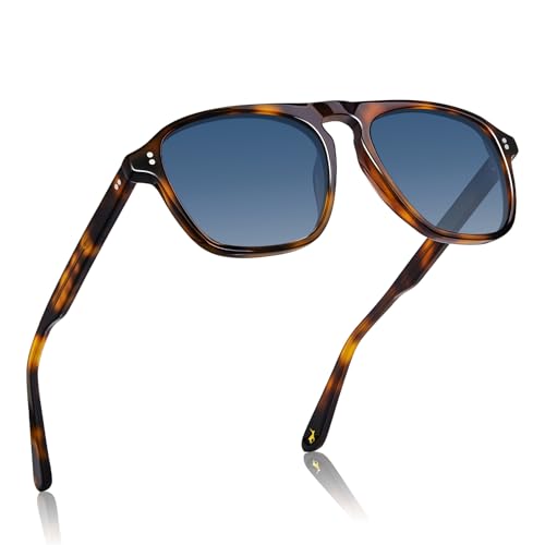 CARFIA Acetate Polarized Men's Sunglasses - Pilot Design, UV Protection CA5355