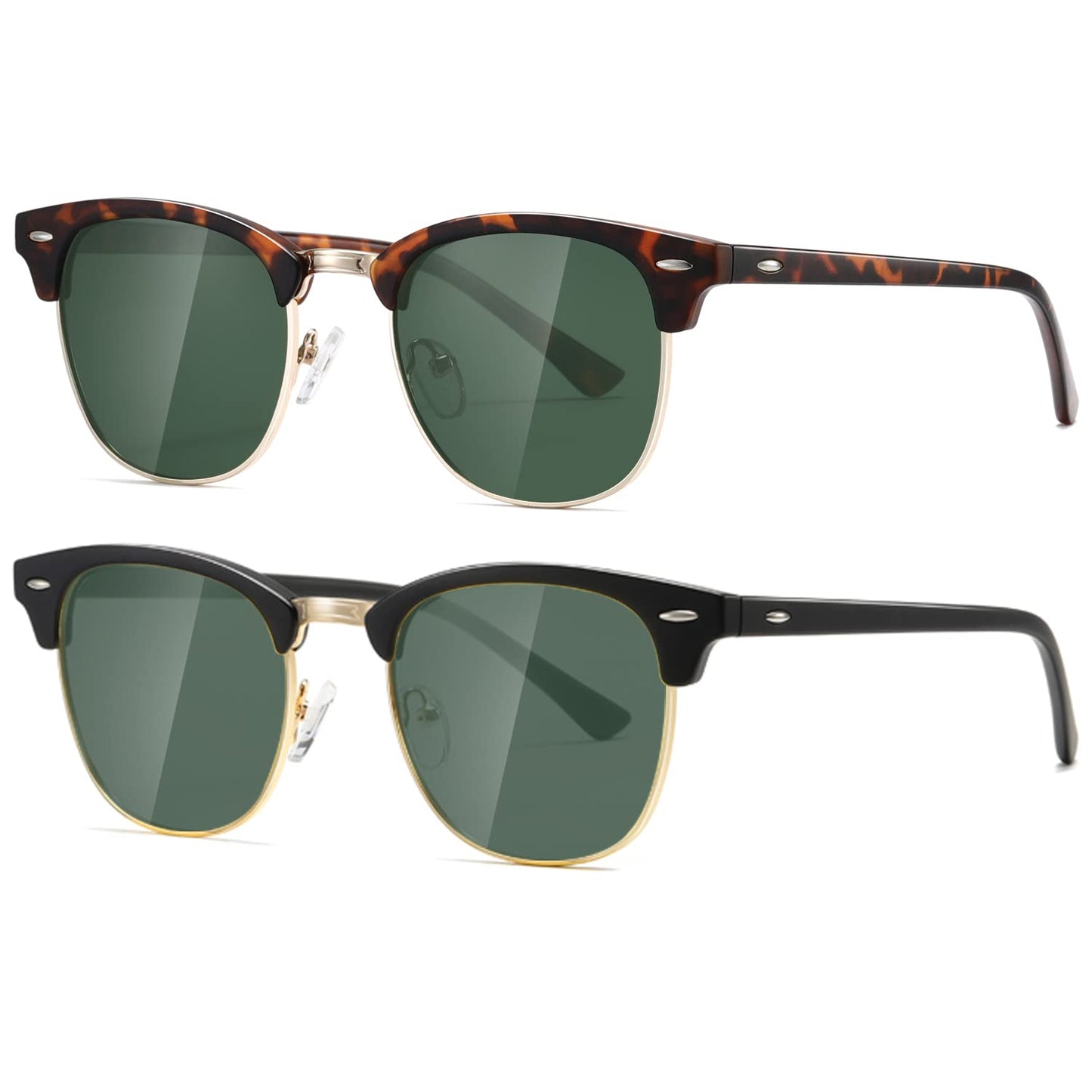 AEVOGUE Polarized Sunglasses For Women And Men Semi Rimless Frame Retro Sun Glasses AE0369