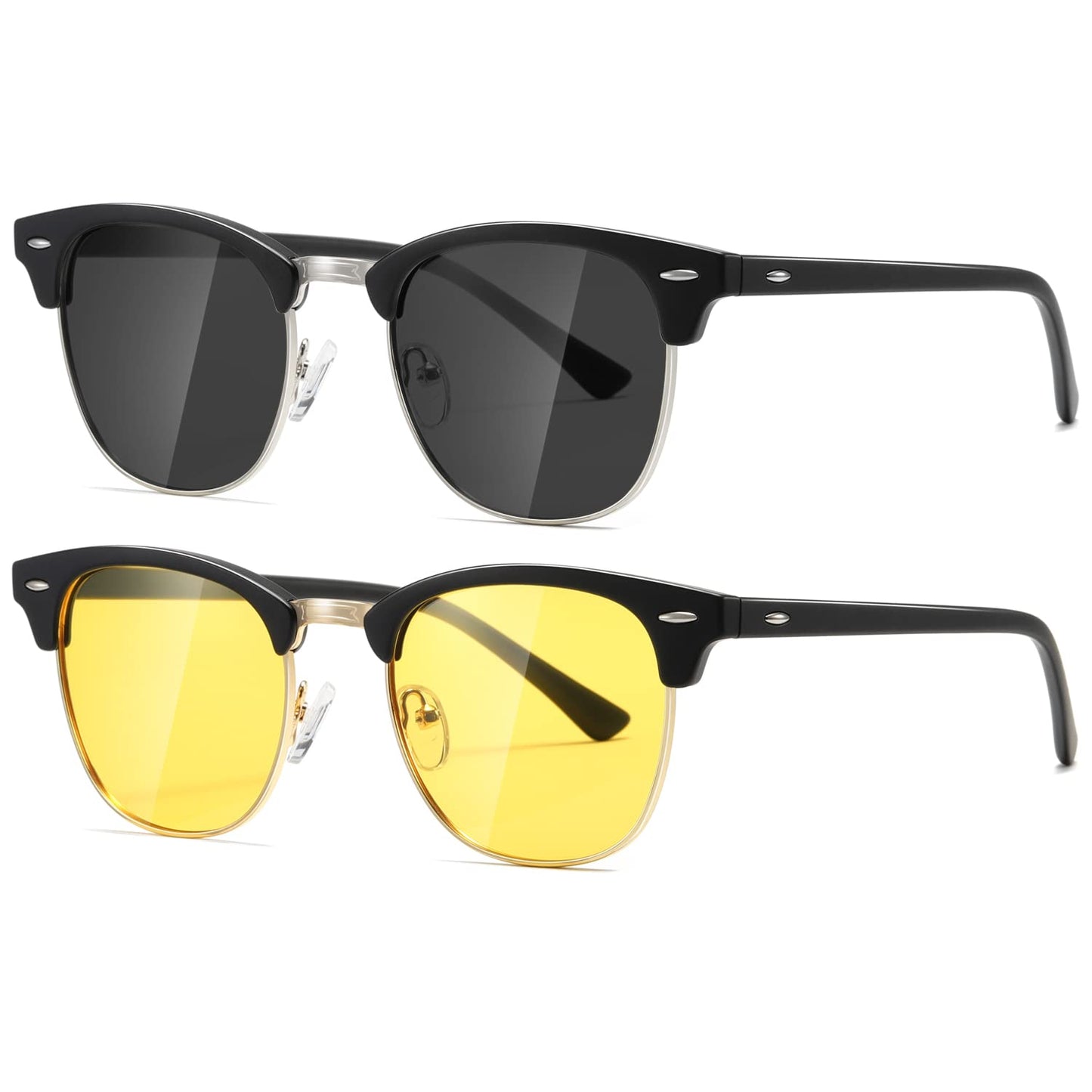 AEVOGUE Polarized Sunglasses For Women And Men Semi Rimless Frame Retro Sun Glasses AE0369