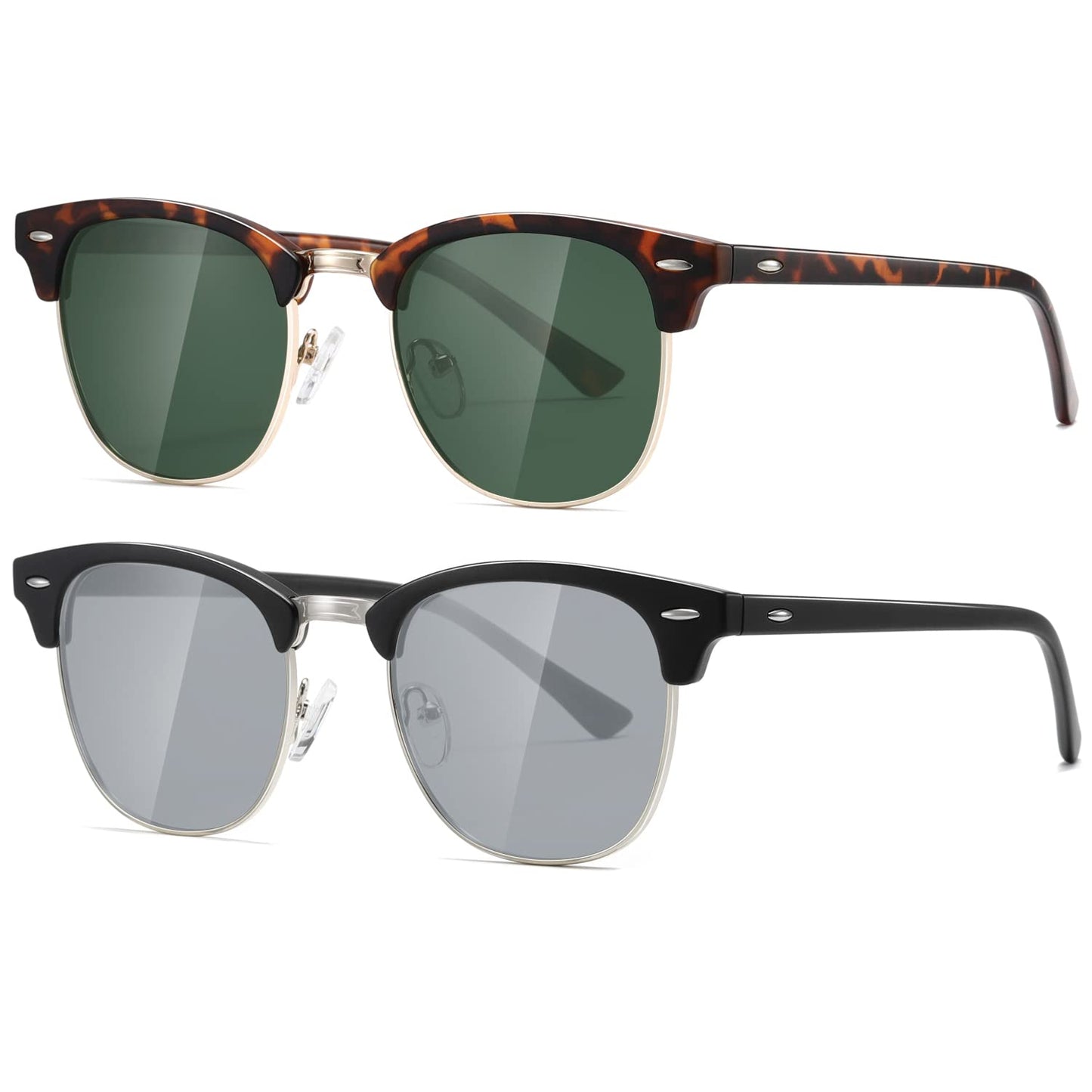 AEVOGUE Polarized Sunglasses For Women And Men Semi Rimless Frame Retro Sun Glasses AE0369