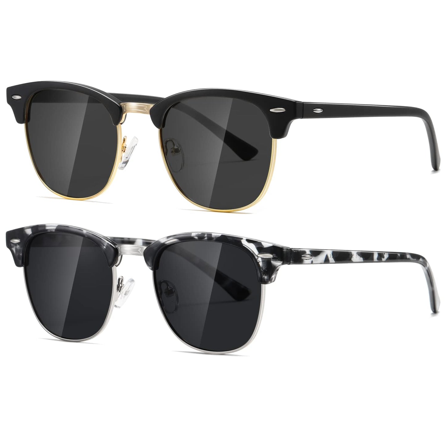 AEVOGUE Polarized Sunglasses For Women And Men Semi Rimless Frame Retro Sun Glasses AE0369
