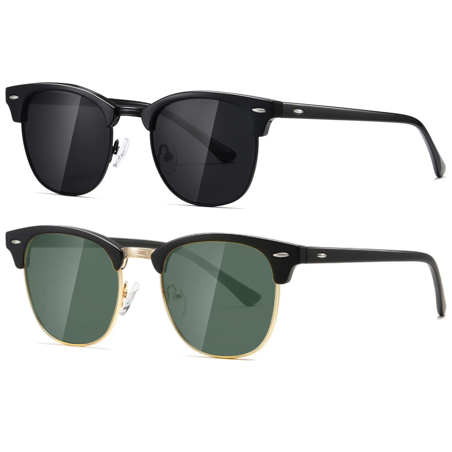 AEVOGUE Polarized Sunglasses For Women And Men Semi Rimless Frame Retro Sun Glasses AE0369