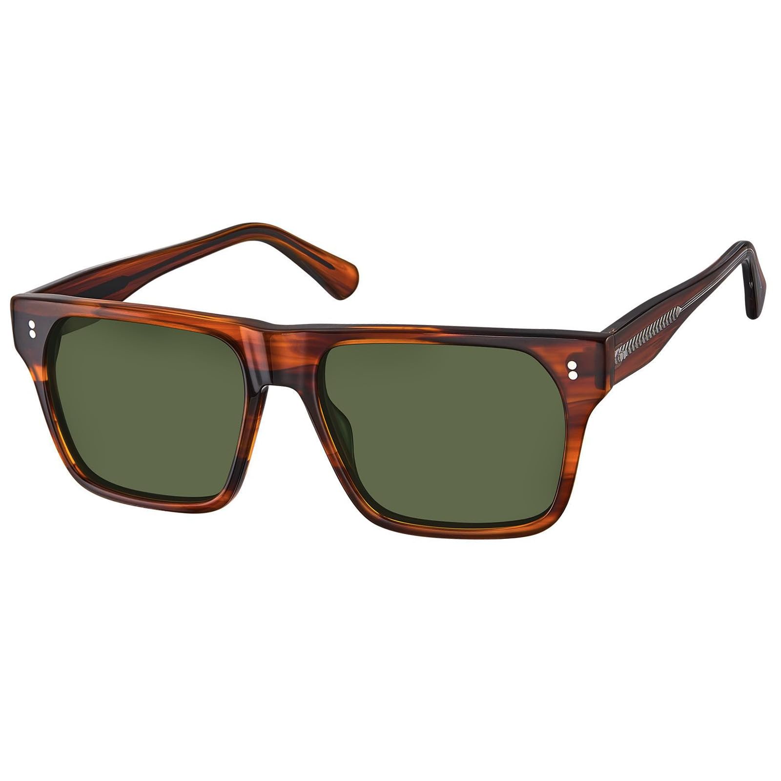 CARFIA Acetate Sunglasses for Men Polarized UV400 Protection Modern Flat Large Wrap Square Driving Glasses