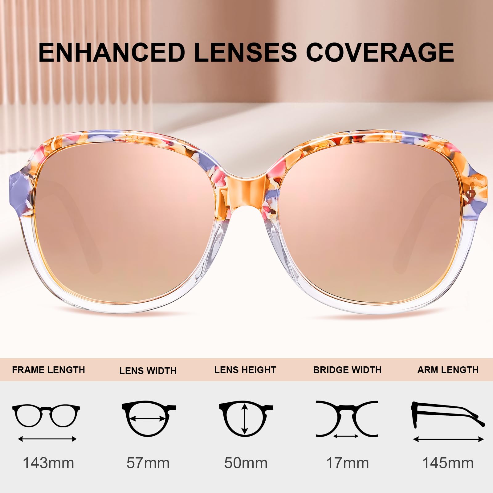CARFIA Acetate Polarized Sunglasses for Women UV Protection, Retro Fashion Ladies Shades Driving Safety Eyewear