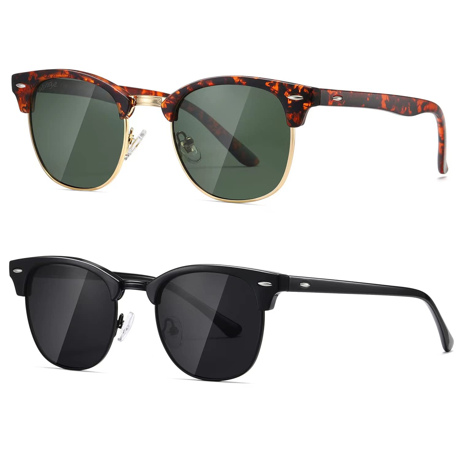 AEVOGUE Polarized Sunglasses For Women And Men Semi Rimless Frame Retro Sun Glasses AE0369