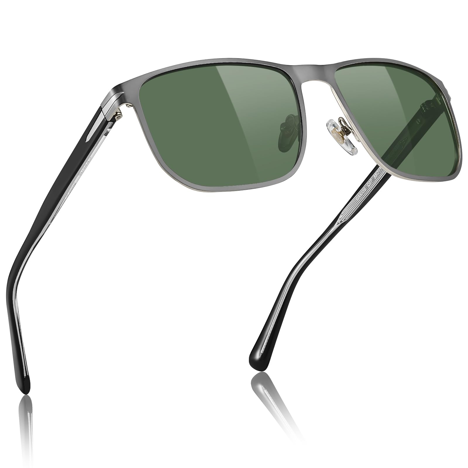 CARFIA Metal Men's Sunglasses Polarized Retro Elites Style, Durable Al-Mg Large Frame, Driving Golf Glasses