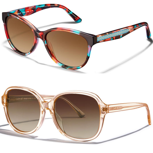 CARFIA Acetate Polarized Sunglasses for Women UV Protection, Retro Fashion Ladies Shades Driving Safety Eyewear